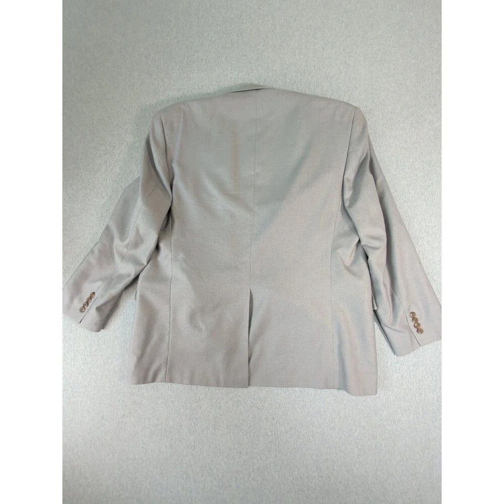 Chaps Ralph Lauren Blazer Suit Coat Mens Sz 42 Lt Gray 6 Pockets 2 Button Front